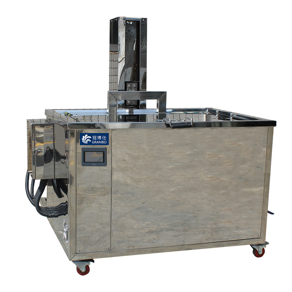 Industrial metal parts ultrasonic cleaning machine with lifting system